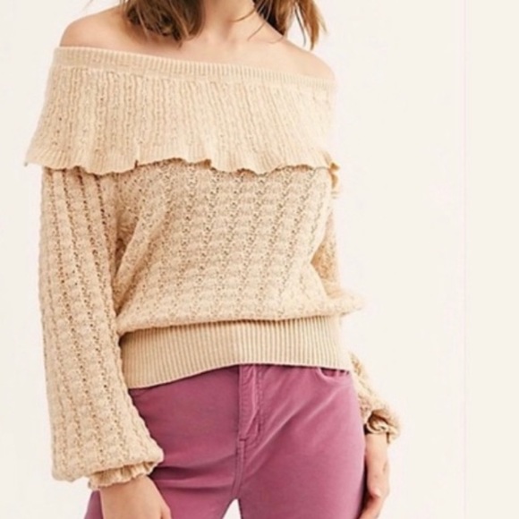 Free People NWT ivory Crazy In Love
Pullover Ruffle Sweater Linen Blend - Picture 6 of 7